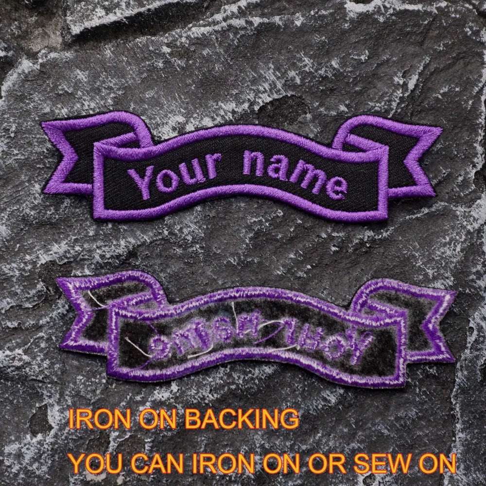 Custom Name Tags Embroidered Patches Personalized Text Badge with Iron on Backing