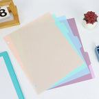 1 Set A4 Binder Dividers PP Frosted Multi-Section Index Tabs for School Office Document Organizer Journal Inserts
