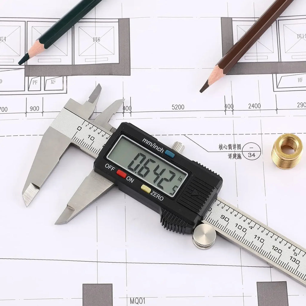 Electronic Digital Caliper, Inch and Millimeter Conversion, LCD Screen Display 0-6” Caliper Measuring Tool, Auto Power Off
