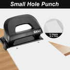 Eagle 2 Holes Paper Puncher，12-Sheet Capacity，With Residue Container，Adjustable Paper Guides，School Office Binding Supplies