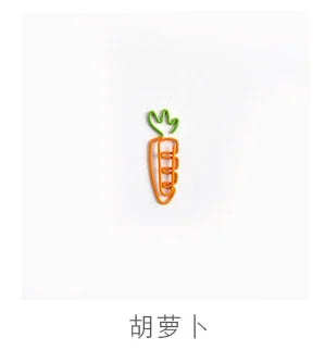 10Pcs Creative Vegetable Carrot Ice Cream Paper Clip Metal Bookmark  DIY Student Read Label Supplies Stationery