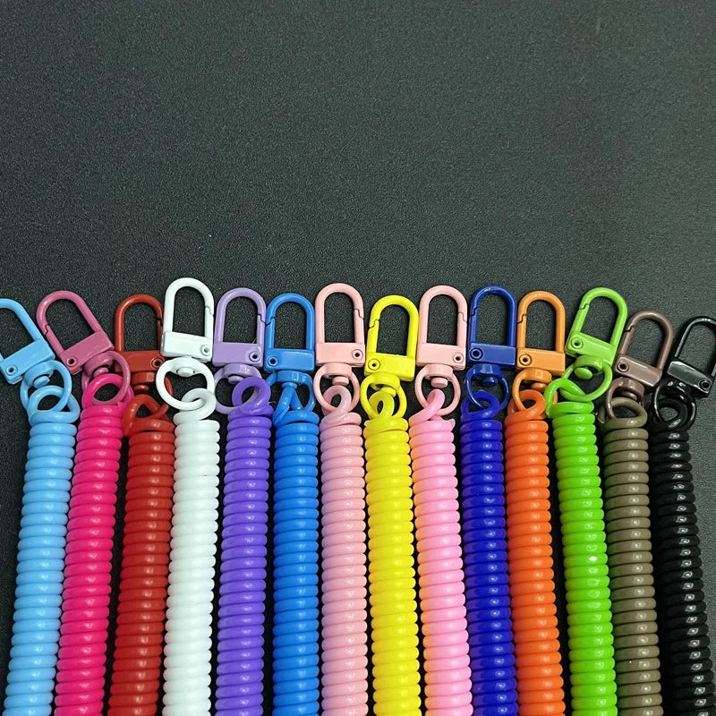 Colorful Spring Coil Lanyard DIY Phone Tether Keychain Pendant Earphone Holder for Mobile Case Accessory