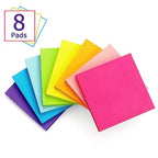 8 Pads Sticky Notes 3x3 Self-Stick Notes 8 Bright Multi Colors Purple Sticky Notes, 85 Sheet/Pad
