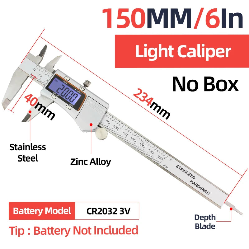 IP54 Calipers Stainless Steel Digital Pachymeter Caliber Measuring Tools Carpenter Tools Electronic Caliper Metal Vernier Ruler