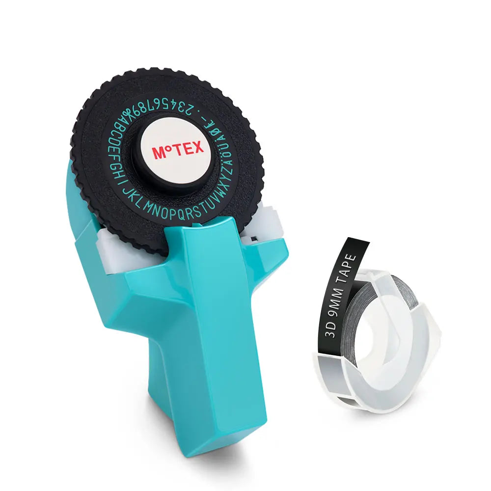 Dymo Labeller Motex E101 3D Embossing Label Printer Similar as B90 Dymo 12965 Manual Labeller Typewriter or 3PK Dymo Label Tape