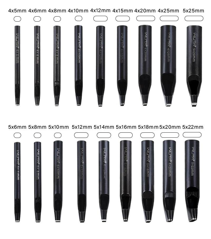 WUTA Basic Series 1pc Leather Belt Hole Puncher Oblong Hollow Punch Oval Flat Punches DIY Craft Tools for Strap Watch Band Bags