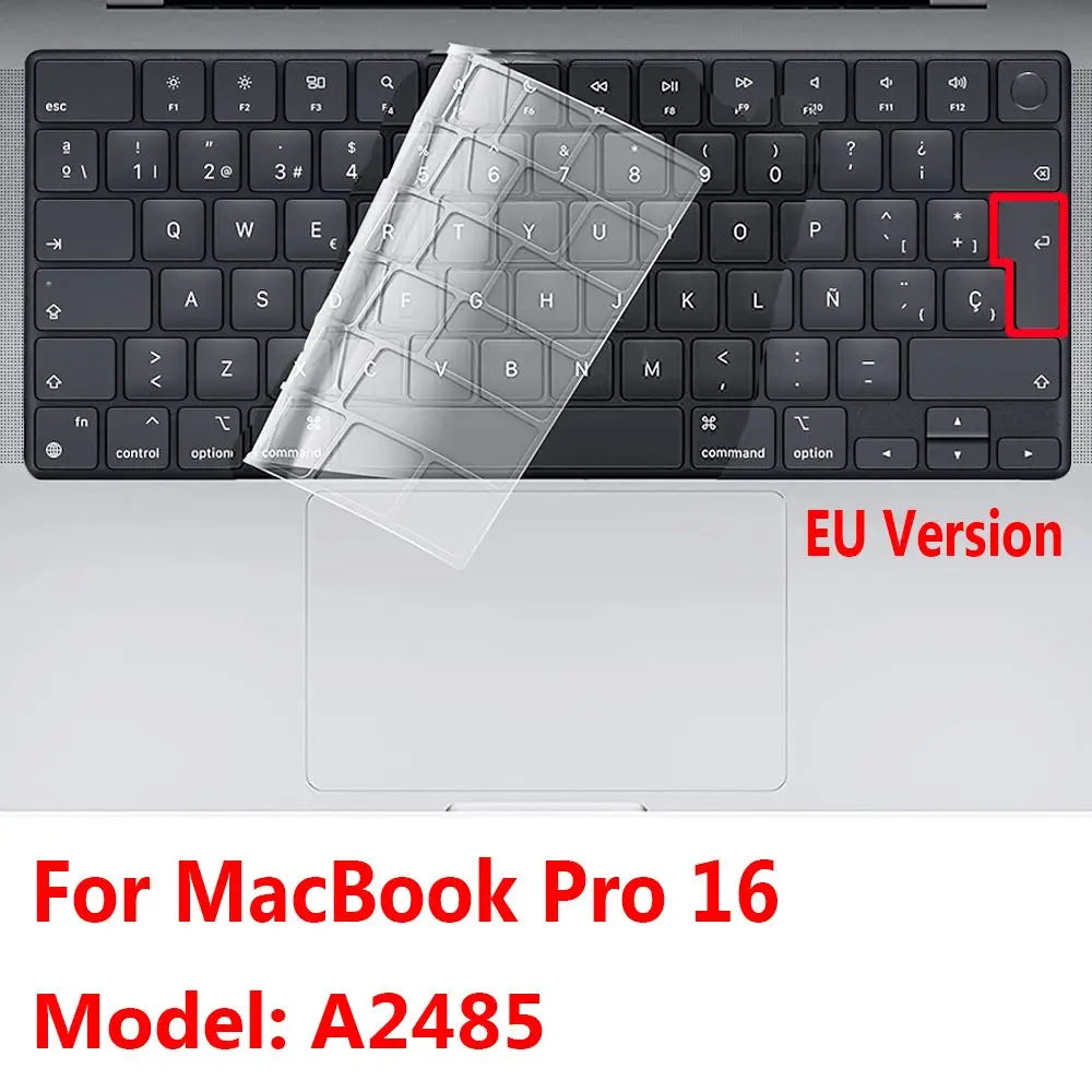 For MacBook Pro 14 16 inch M1 Max 2021 A2442 A2485 New Soft Ultra Thin Keyboard Cover Dustproof TPU Protector Film Laptop Skin