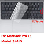 For MacBook Pro 14 16 inch M1 Max 2021 A2442 A2485 New Soft Ultra Thin Keyboard Cover Dustproof TPU Protector Film Laptop Skin
