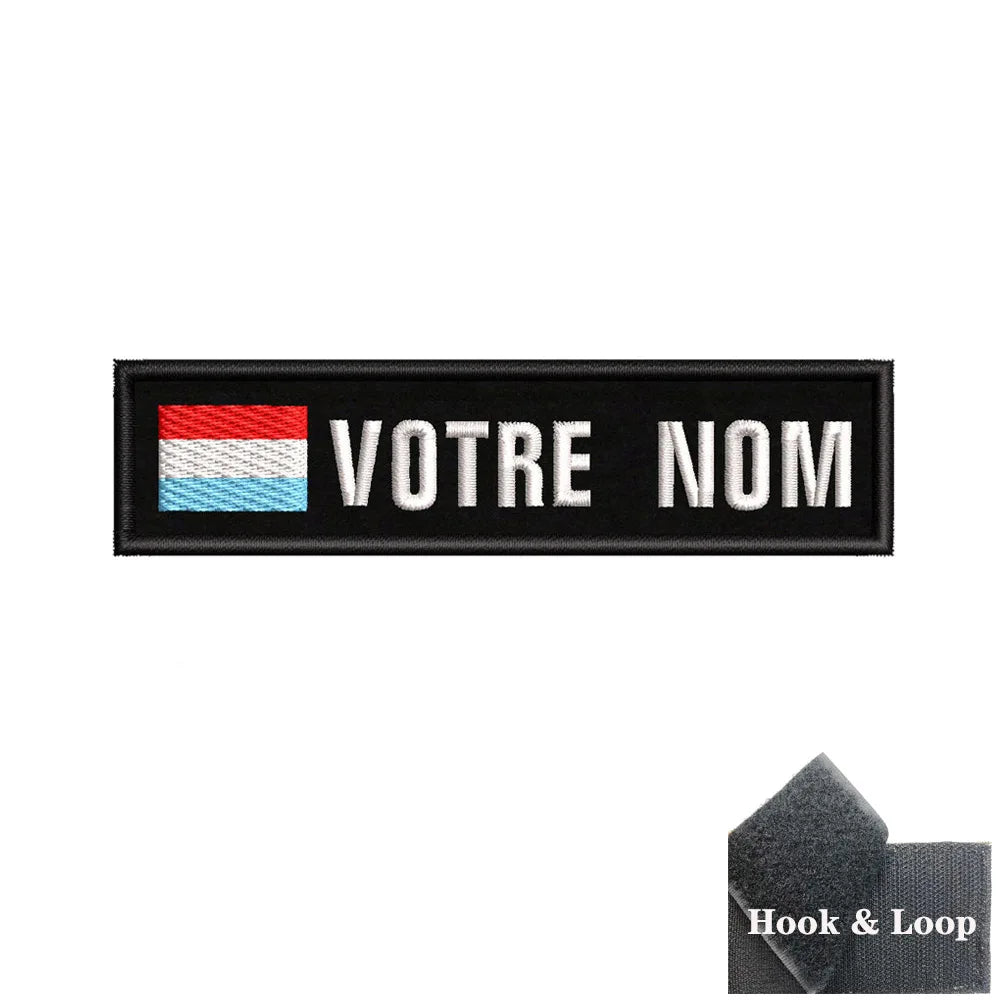 1PC 10cmX2.5cm Custom Name Flag Patch Stripes Badge Iron On Or Hook Loop Armband Germany Luxembourg Armenia Serbia Singapore