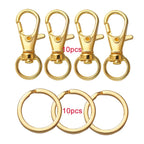 10/20Pcs Swivel Clasps Set Lanyard Snap Hooks with Key Chain Rings Keychain Clip Hooks for DIY Necklace Bracelet Chain Supplies