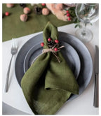 High Quality 100% Linen Napkins Restaurant Wedding Dinner Solid Color Cloth Pure Linen Classical Custom Home Table Napkin