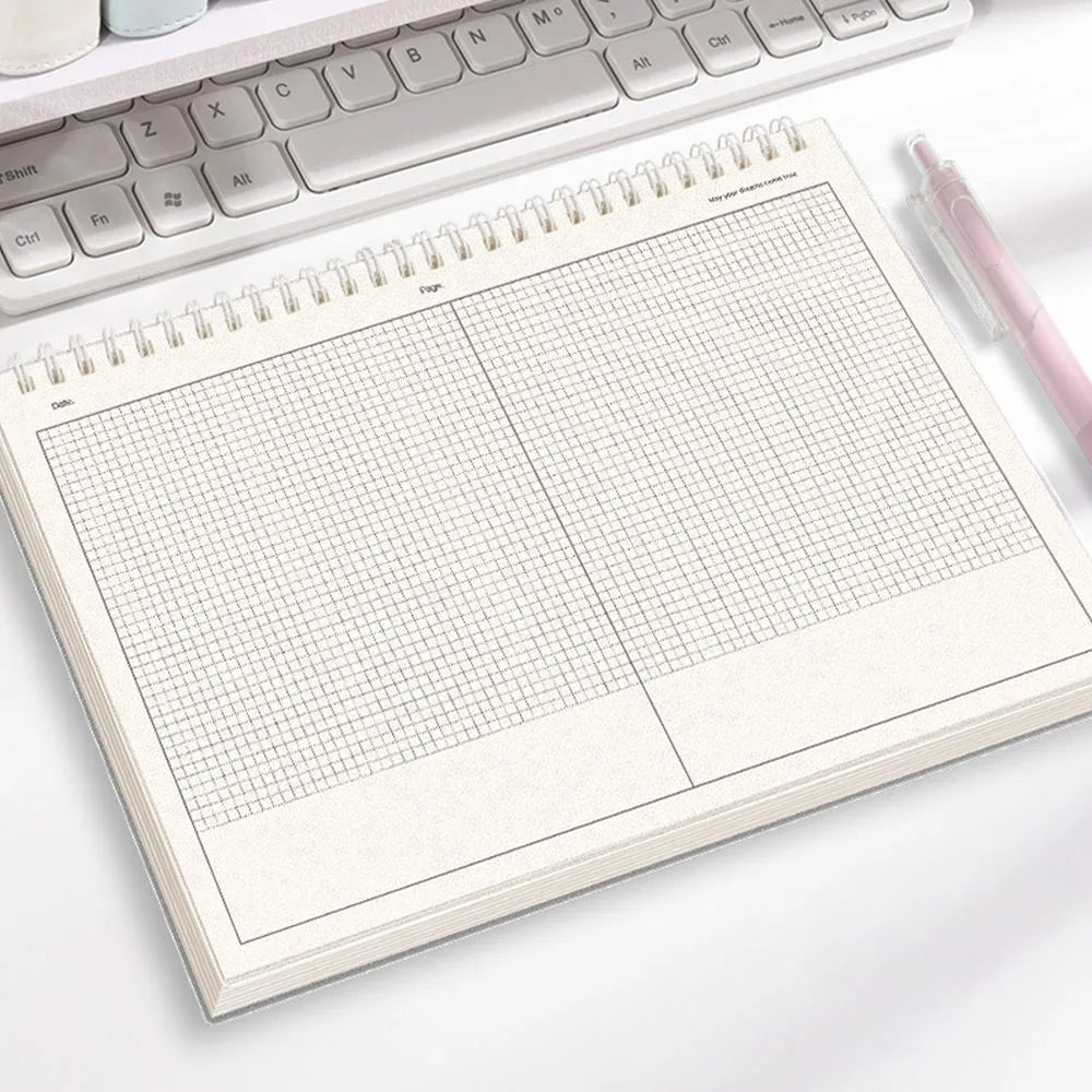 Portable Multi-functional Thicken Paper Coil Notebook Grid/Horizontal Lines Partition Design Writing Memopad B5 Notepad Students