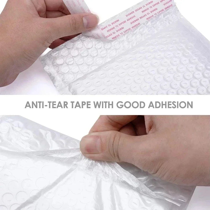 1-500PCS Poly Bubble Mailers Padded Envelopes Self Seal Bubble Lined Waterproof Cushion Shipping Enveloper Mailers White