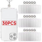 1-30pcs Strong Transparent Phone Lanyard Cads Universal Mobile Phone Flexible Tether Tabs Clear Hanging Strap Patches Cord Clip