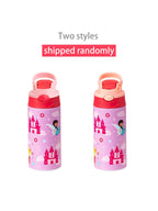 12OZ/350ml Cartoon Pattern Thermos Cup Stainless Steel Insulated Bottle Cute Thermos Kettle Outdoor Portable Handheld Cup