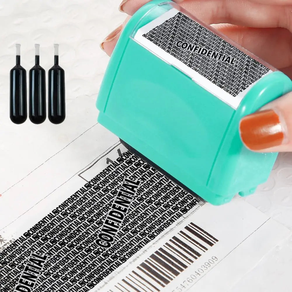 Leakproof Identity Theft Protection Roller Stamp Roller Stamp Portable Identity Stamp Roller Ink Refill Hide ID