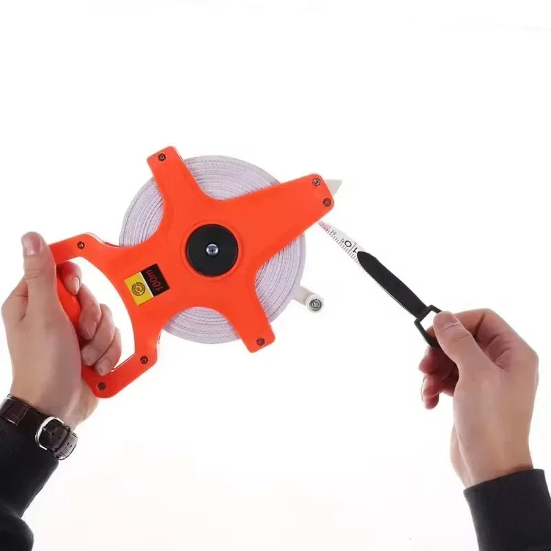 1Pc 30m/50m/100m Meter Open Reel Fiberglass Tape Measure Inch Metric Scale Impact Resistant Plastic Measure Tools