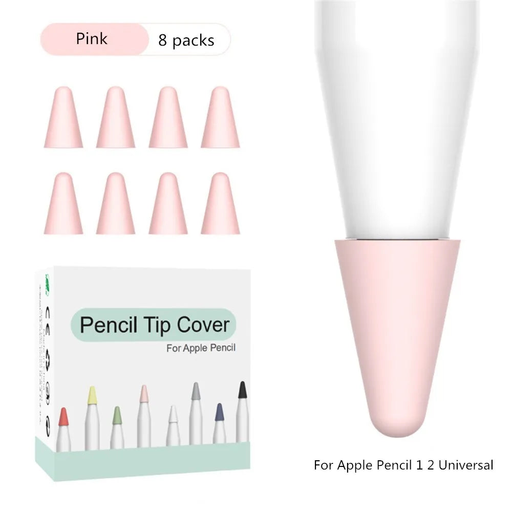 8pcs Soft Silicone Nib Cover For Apple Pencil 1 2 Tip Case Sleeve For Apple Pencil 1st 2nd Gen Touchscreen Stylus Pen Nib Case