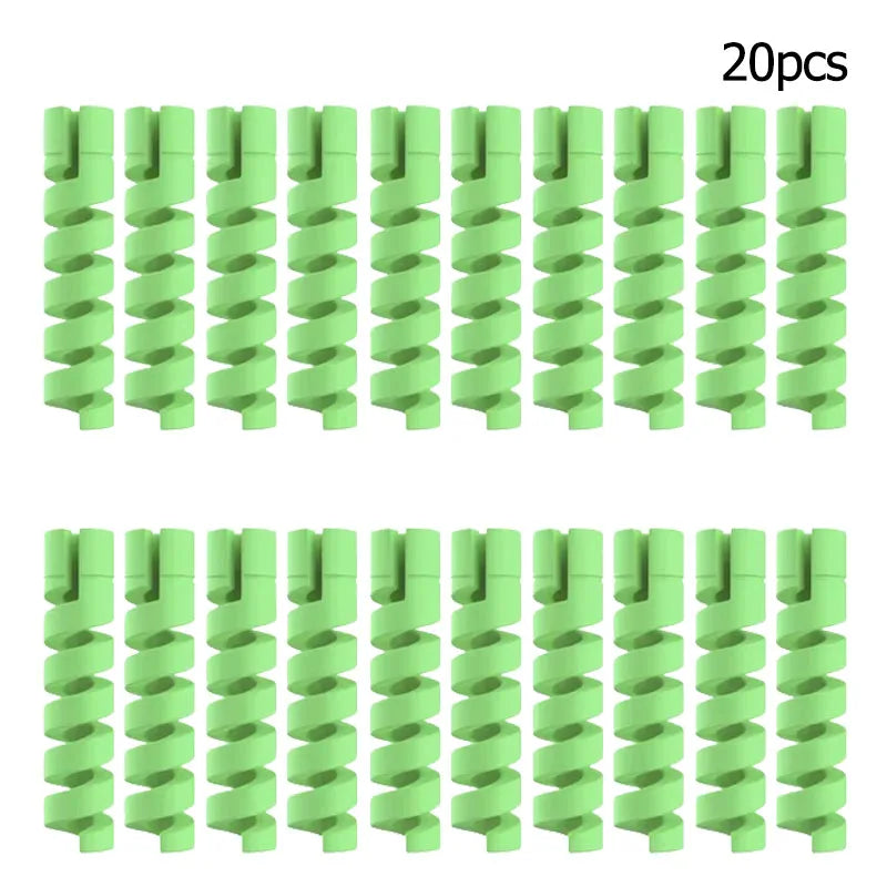 10pcs Cable Protector Silicone Charge Cable Spiral Winder Wire End Cord Savers Cover For Phone USB Charger Cable Accessories