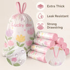 50-Count Scented Drawstring Trash Bags, 45 × 45 cm Cute Printed Small Bin Liners for Bathroom, Kitchen & Living Room
