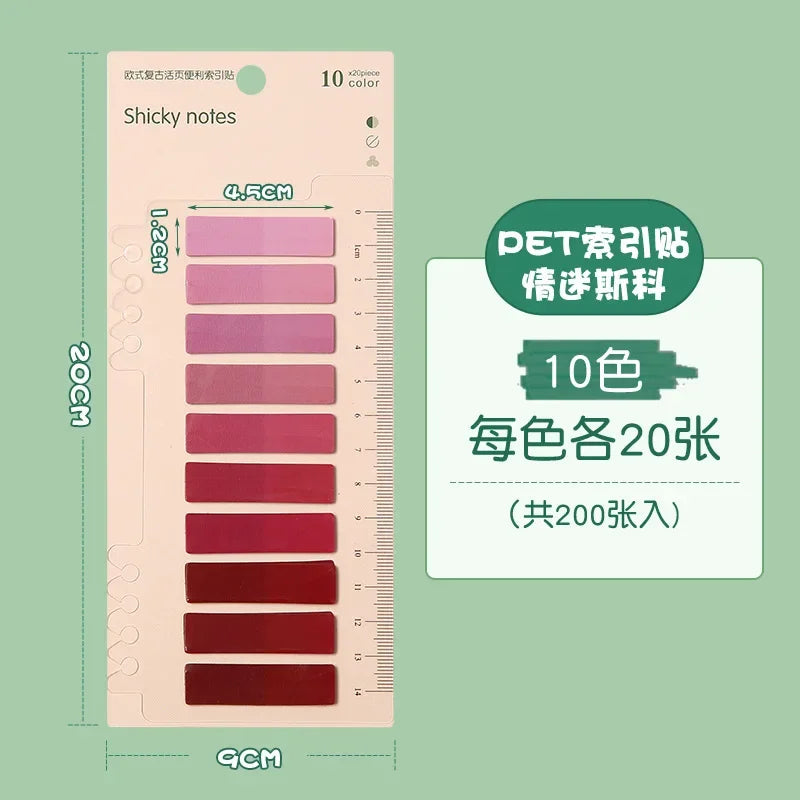 200 Sheets Transparent Sticky Notes Self-Adhesive Reading Annotation for Books Notepad Bookmarks  Memo Pad Index Tabs
