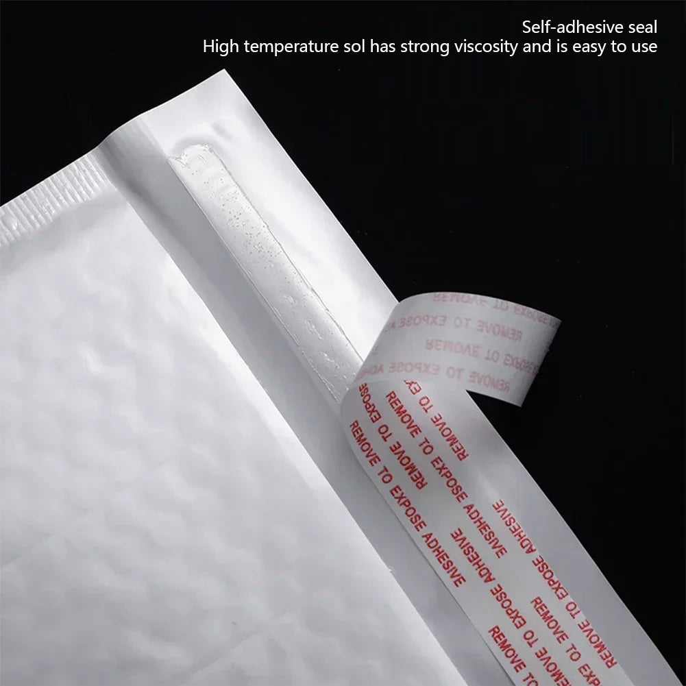 50Pcs Bubble Envelopes White Foam Shipping Bags Poly Bubble Mailers Pad Self Seal Packing Bags for Magazine 15cm 18cm 23cm 25cm