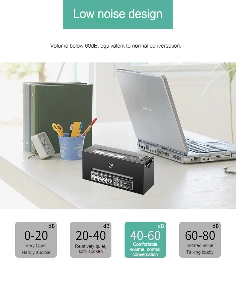 Low-Power Battery Electric Paper Shredder for Office And Household Mini Convenient Document Miniature Long Strip Shredder
