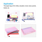 6Pcs Waterproof PVC Mesh Zipper Pouch A5/A6/B6/B8 Size File Document Pockets Bill Bags Folders for Office Home Stationery Supply