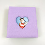 PLRBOK 3 Ring A5 Photo Album with Pockets,Binder Heart Glitter Cover Pretty Notebook Card Book 4×6 10×15 Scrapbook