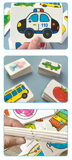 Baby Puzzle Toys for Children Animals Fruit Truck Graph Card Matching Games Montessori Toys for Kids 1 2 3 Years Old Boys Girls