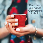 Double-Walled Paper Cup with Lids,Coffee Tea Hot Drinks Disposable Cups To Go Cups