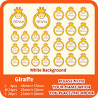 Custom Transparent Self-adhesive Baby Name Sticker Customised Kindergarten Tag in Hebrew Personalized Waterproof Stickers Label