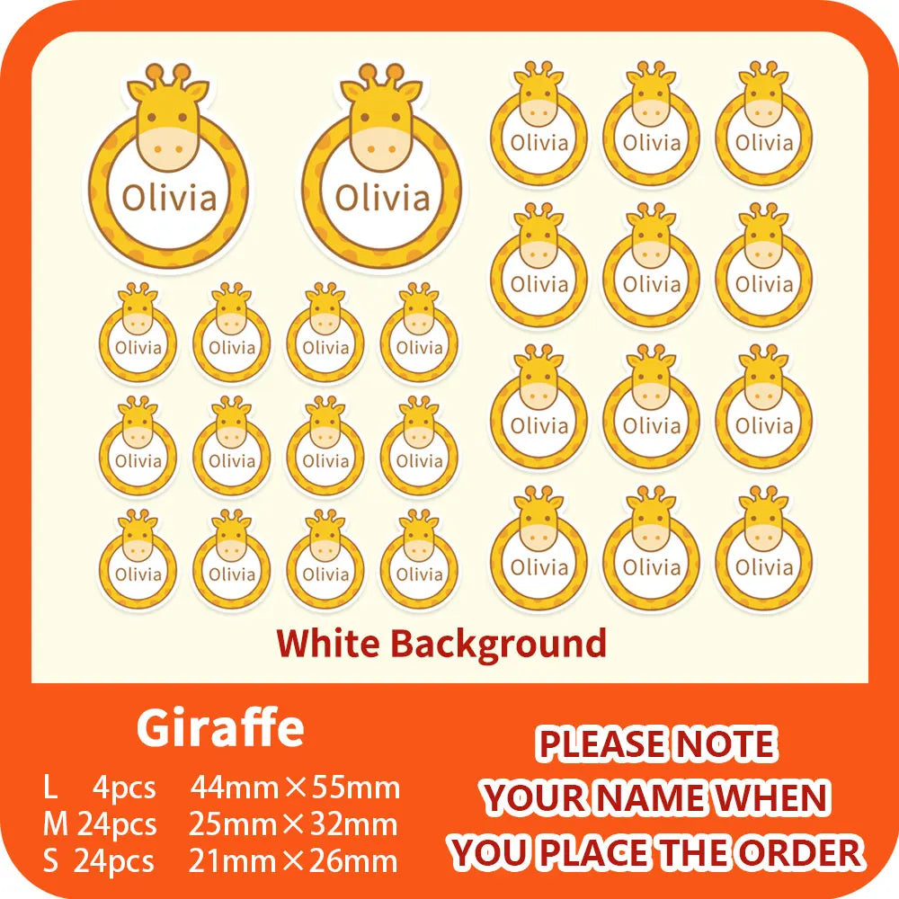 Custom Transparent Self-adhesive Baby Name Sticker Customised Kindergarten Tag in Hebrew Personalized Waterproof Stickers Label