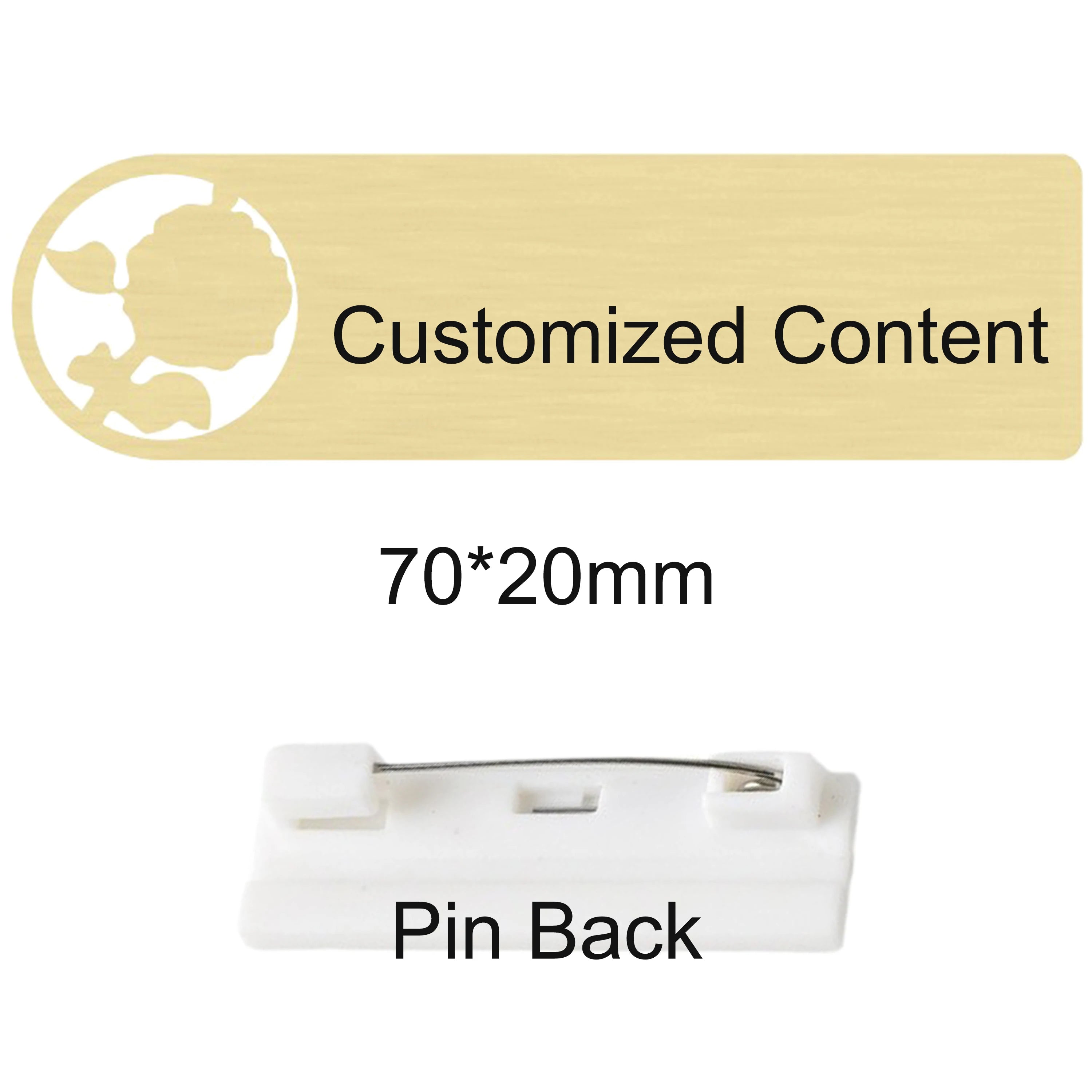 Customized Brooch Pin Personalize Engrave Your Text Logo Business ID Plate Copper Letterbox Mailbox Tag Name Badges