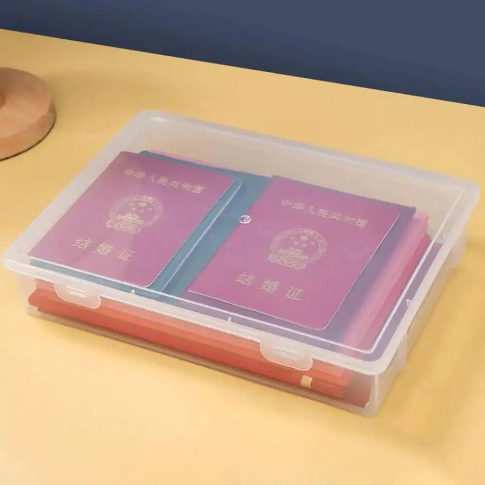 Plastic Box for Data Certificate Stationery Jewelry Portable Large Capacity A4 A5 File Organizer School Home Office Supplies