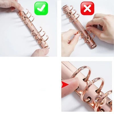 30mm A5A6A7 Notebook 6-Hole Binder Clips Binding Replacement Clip Metal Rings Accessories Loose-leaf Budget Binder Binding Rings