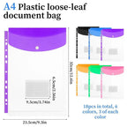 11 Holes Expandable Binder Folders–18 Pack Binder Pocket Organizer Folders For 2/3/4 Ring Document