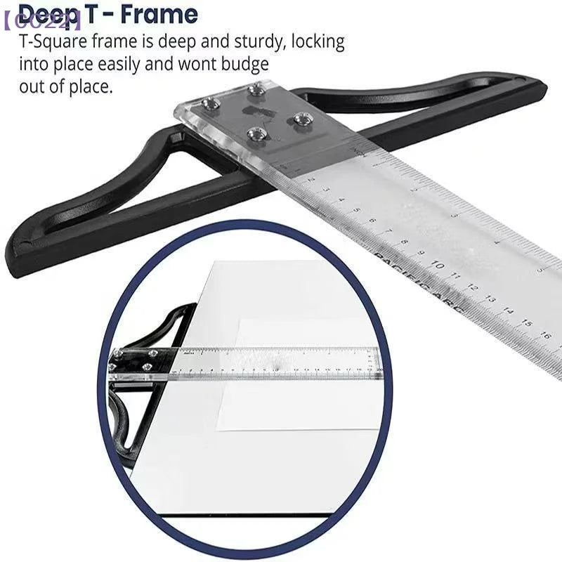 （CC22）T Square Ruler 45/60/70/80cm Plastic Drafting Ruler Removable T Head Drawing Drafting Tool Design Art Supplies