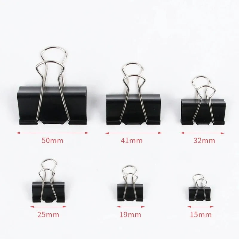 12Pcs/1BOX Binder Clip Clamps Long Tail Combination Folder Bookmark Paper Ticket Clips Effortless School Office Supplies
