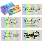 10-50pcs Thank You Cards For Small Business Colorful Laser Paper Thank You For Your Order "Beyond Grateful" Cards