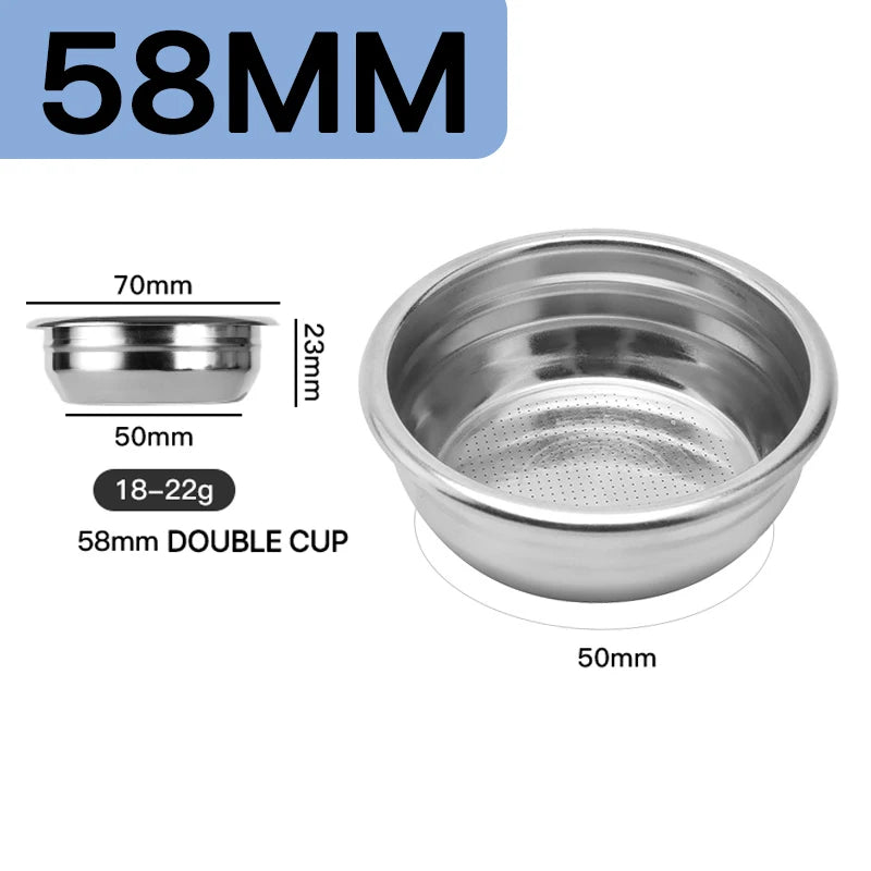 51mm 54mm 58mm Coffee Filter Basket Stainless Steel Coffee Powder Bowl Coffee Handle Bottomless Universal Coffee Powder Bowl