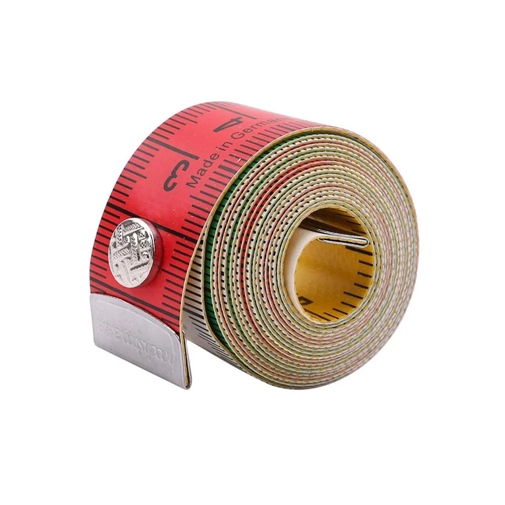 1.5M Soft Tape Measure Tailor's Tape With Snap Fasteners Body Measuring Double-sided Ruler For Needlework Sewing Tool