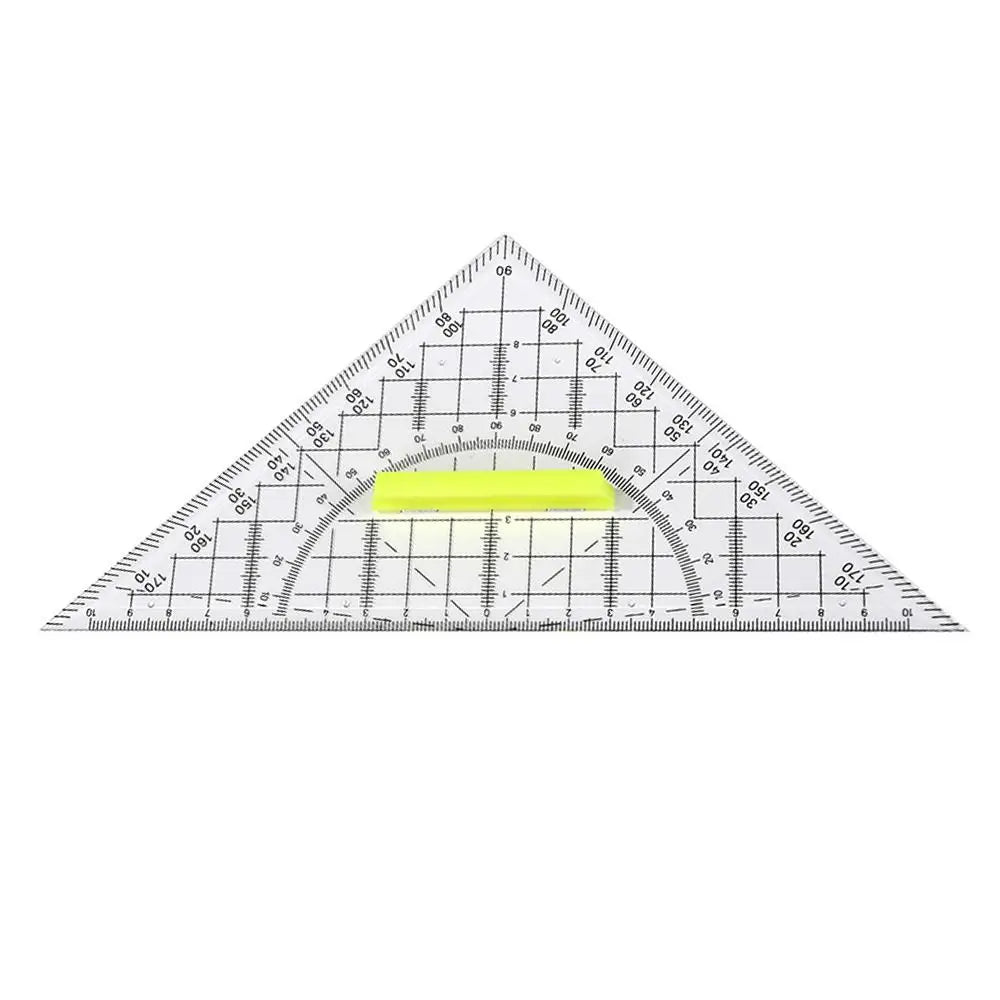 Plastic Set Square Professional With Handle Drafting Tools Scale Ruler Geometry Transparent Angle Protractor School Office