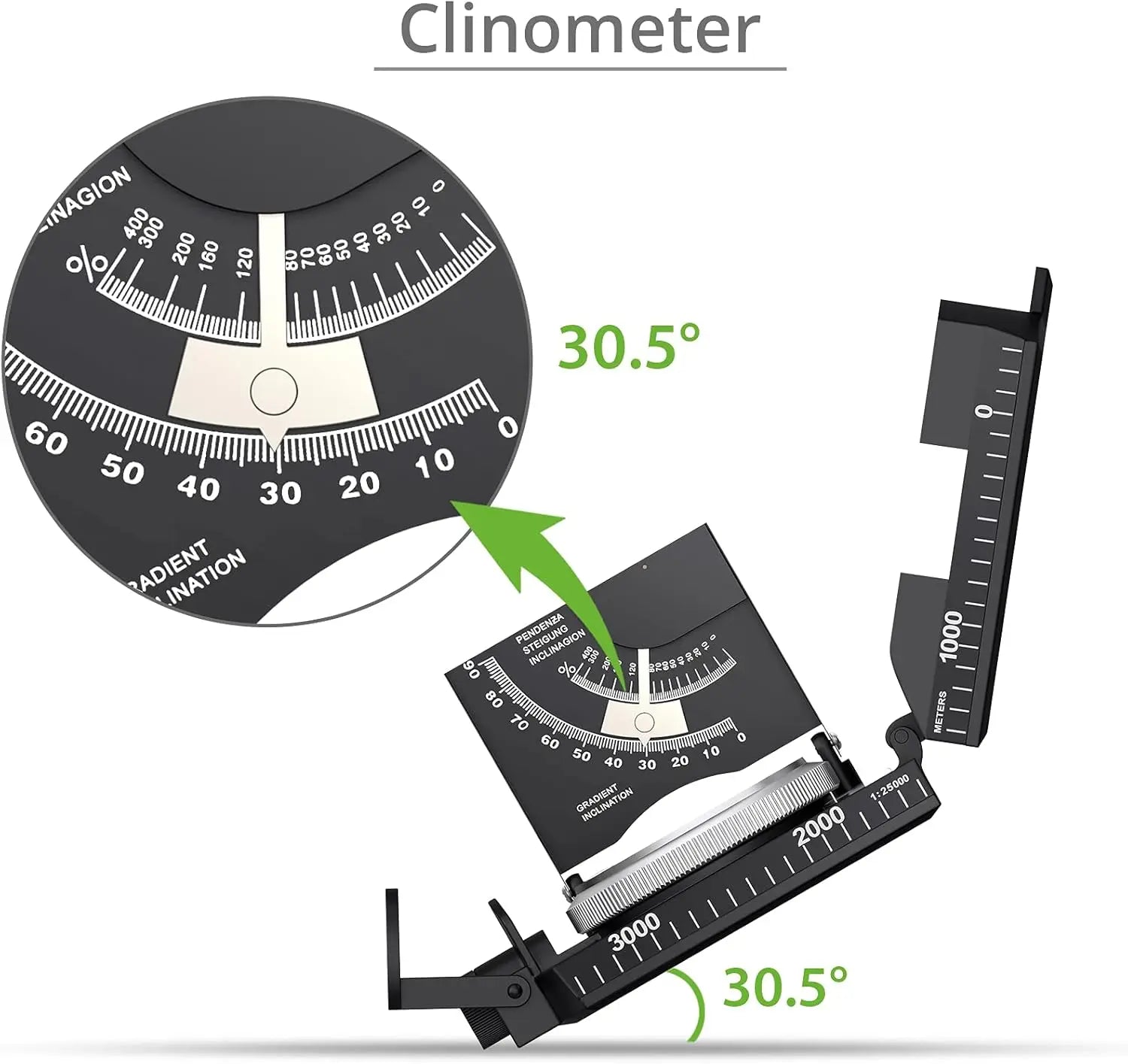Proster IP65 Compass - Lensatic Sighting, with Clinometer & Carry Bag for Camping, Hiking, Geology
