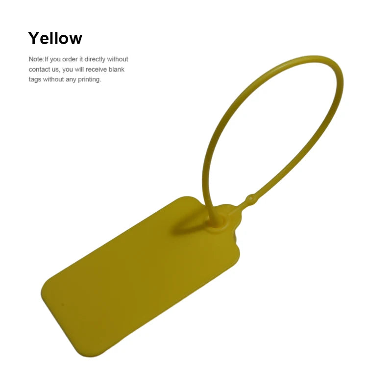 100Pcs Custom Logo Disposable Plastic Security Seals Hang Tags for Clothing Shoes Bags 220mm 8.66"