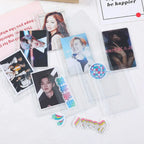 Portable Mini Handbook Glitter Notebook Pages Transparent Binder Notebook Cover Card Organizer 3 Hole Binder Clip Photo album