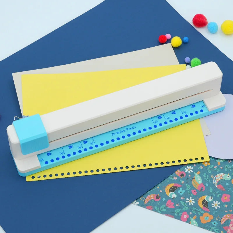 Punching Machine 30 Hole Document Collar Punching Machine Manual DIY A4 Punching Machine Letong Office Supplies