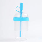 540ML Large Capacity Reusable Tritan Material Milk Tea Juice Cold Drink Straw Cup Unisex Portable Transparent Plastic Coffee Cup