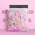 Poly Mailer 10PCS Cute Courier 10x13inch Pattern Shipping Bag Small Business Supplies Printed Grey Mailing Package Shopper Bags