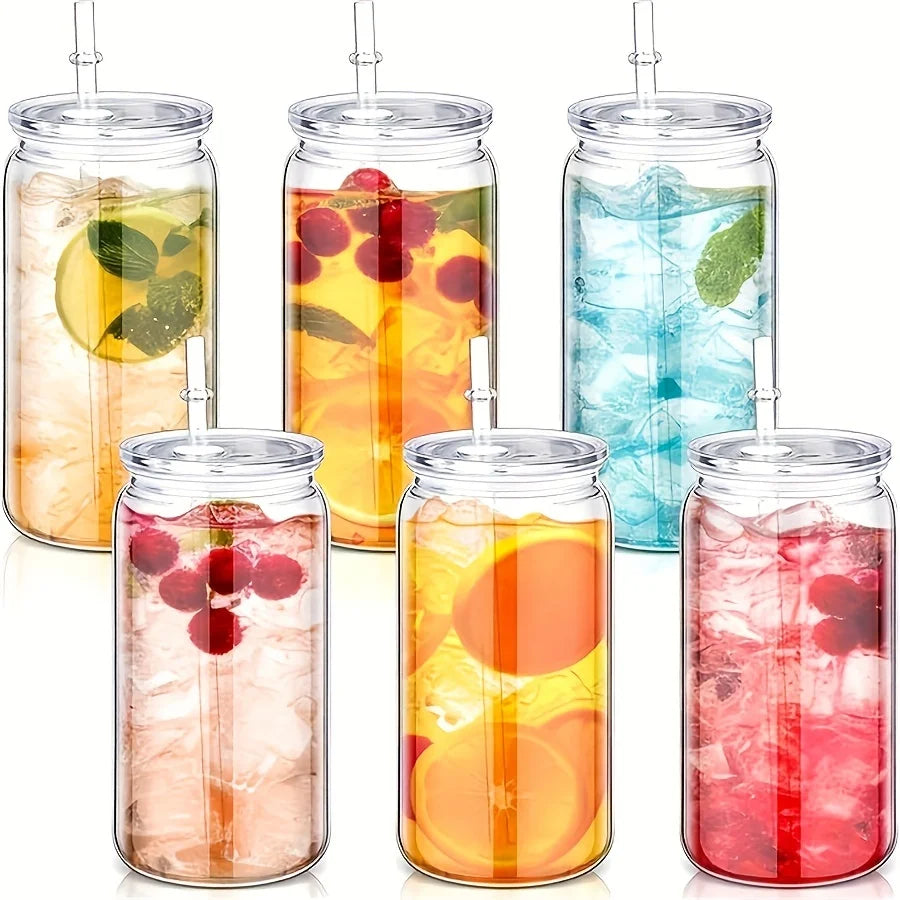 16OZ DIY Snowglobe Tumbler with Pre Drilled Hole Reusable Plastic Water Bottles Break-Resistant Mason Jar Cups for Holiday Gifts